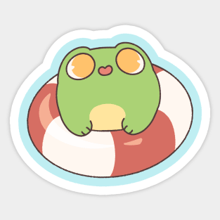 Frog on a Float Sticker